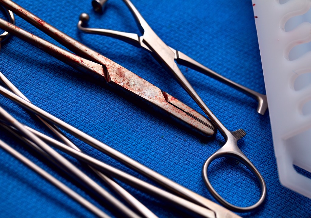 Close up of tools in surgery