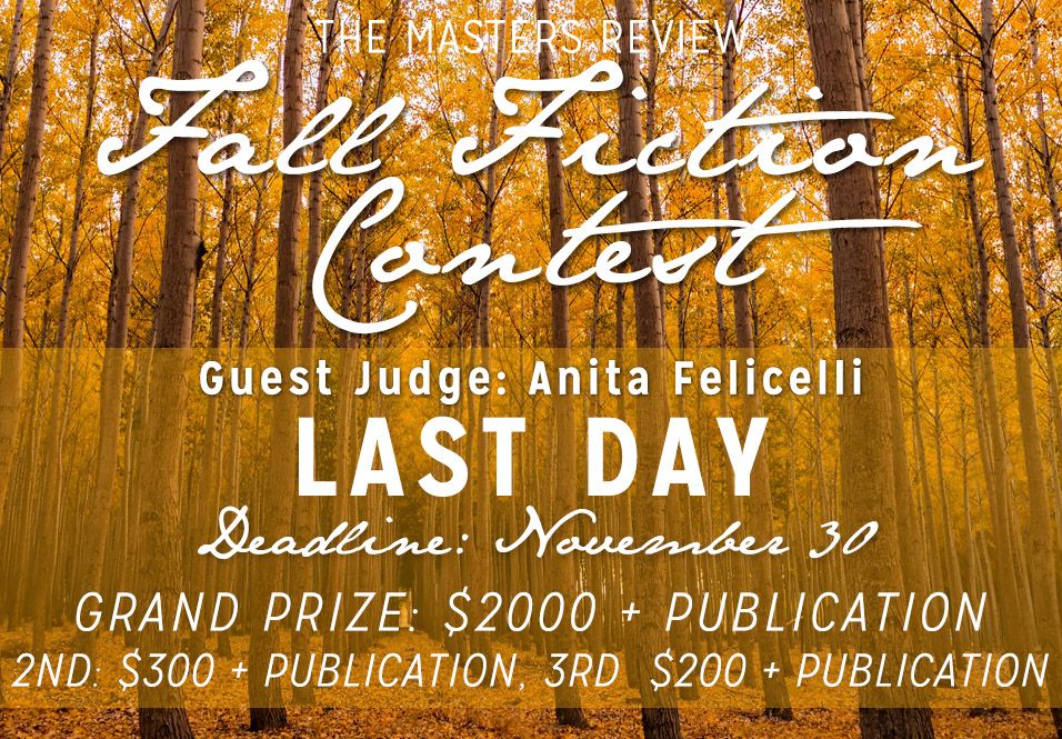 Deadline MIDNIGHT: Submit Today For Our Fall Fiction Contest, Judged by Anita Felicelli! $2000 Prize!