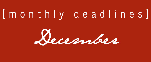 December Deadlines: 14 Literary Contests This Month